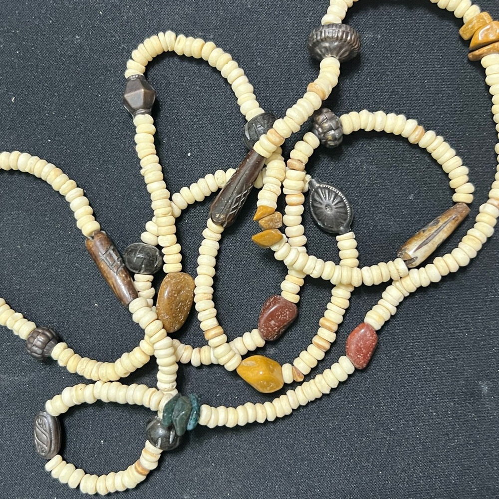 Shell and natural stones  Bohemian Beaded Necklace